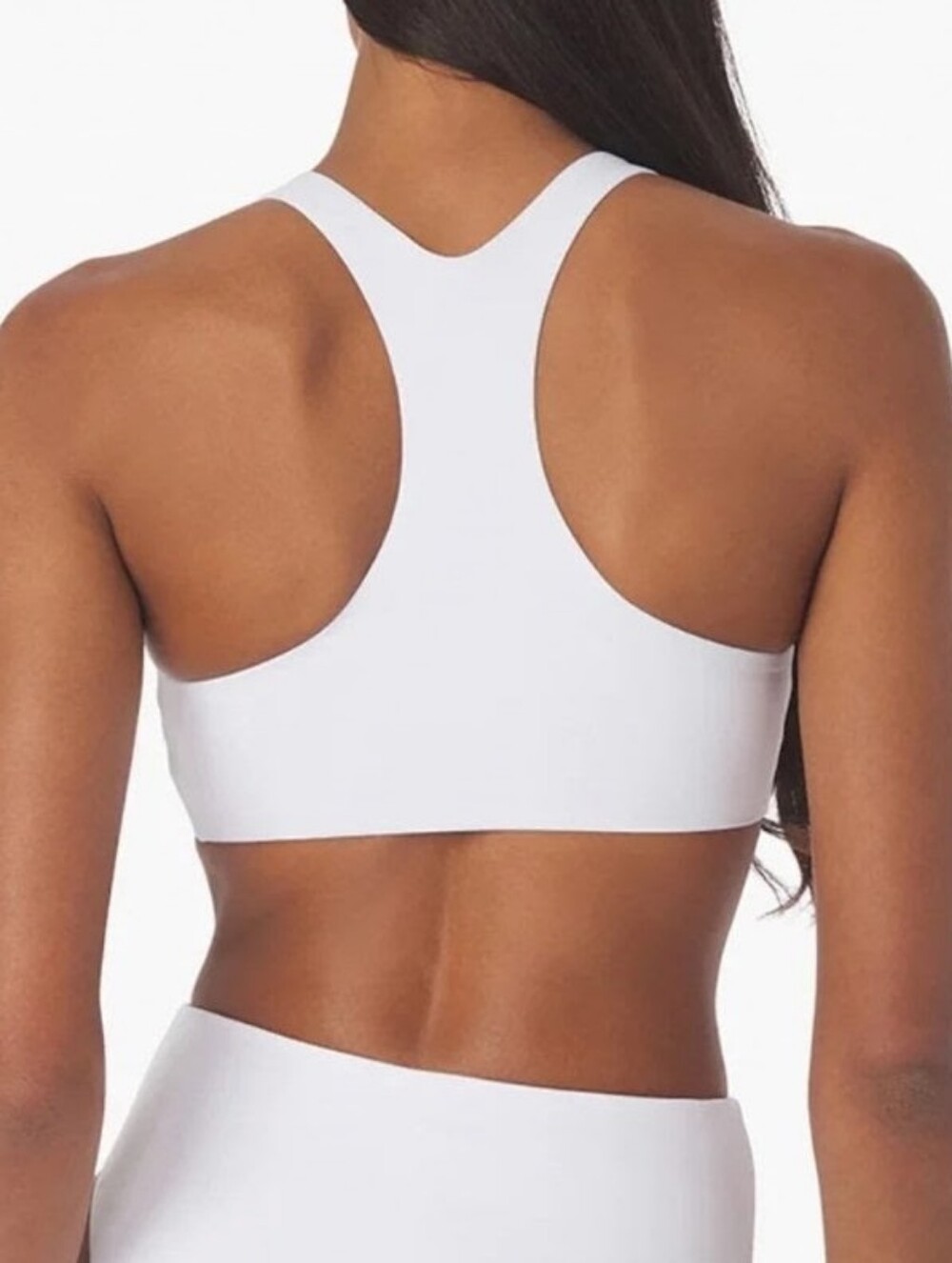 WeWoreWhat Zip Front Racerback Bikini Top in Optic White Sz S - Picture 2 of 6